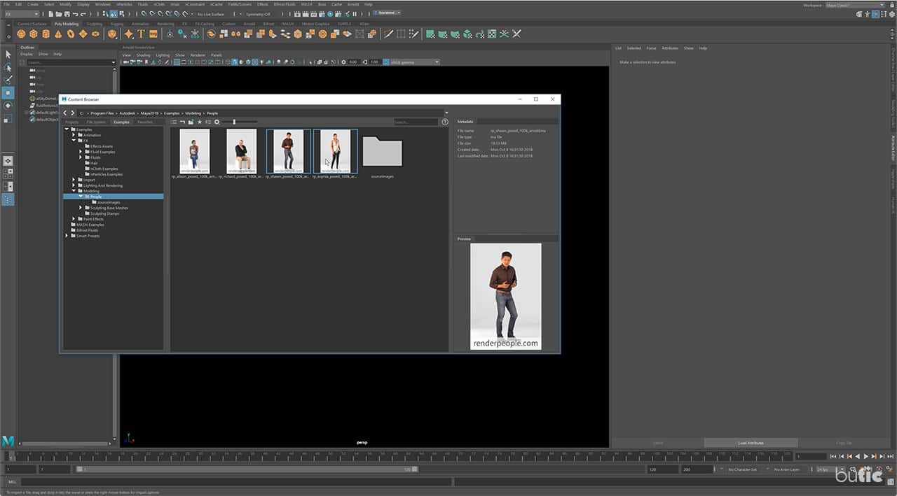 Autodesk Maya 2019 - Sample characters renderpeople-dot-com