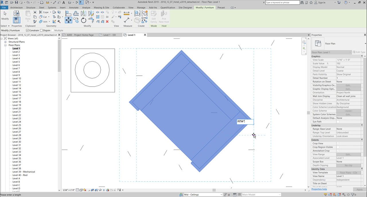 Autodesk Revit 2019.2 - Move Objects Small Distances