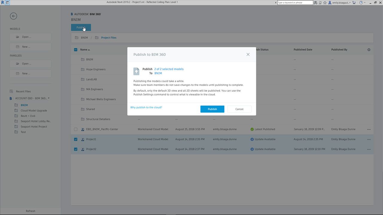 Autodesk Revit 2019.2 - Publish Cloud Models Revit Home
