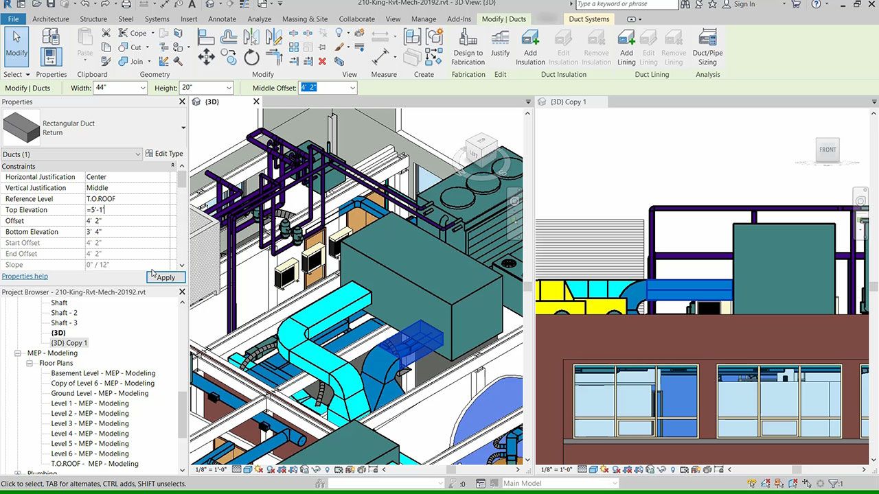 Autodesk Revit 2019.2 - Modify top bottom elevation