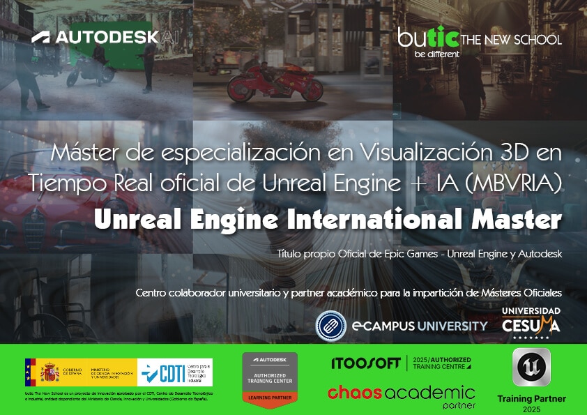 Máster de especialización en Visualización 3D en Tiempo Real oficial de Unreal Engine + IA