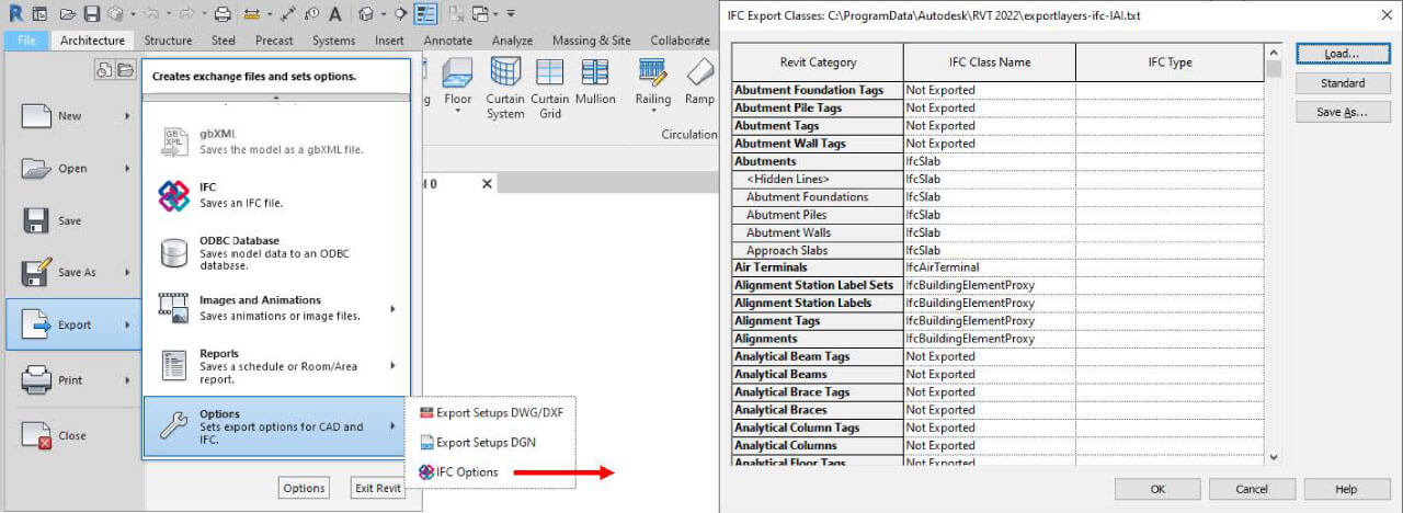 exportacion-revit-asignacion-predeterminada