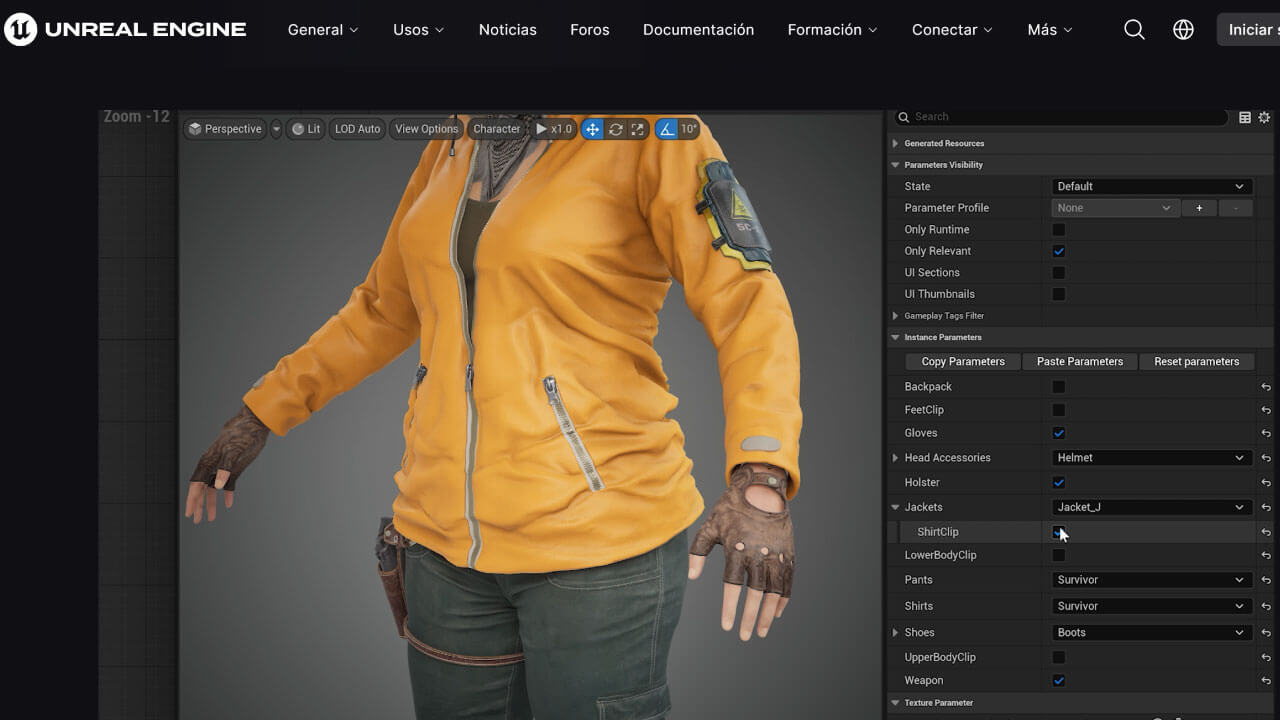 Nueva personalización de personajes mutables en Unreal Engine 5.5