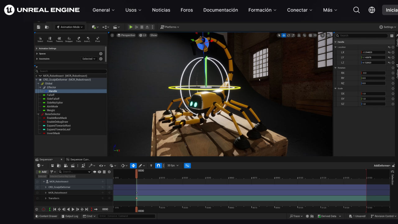 Nueva función en Unreal Engine 5.5 deformadores de animaciones