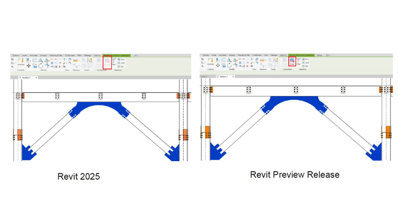 Novedades de Autodesk Revit 2026 rotura de las conexiones de acero