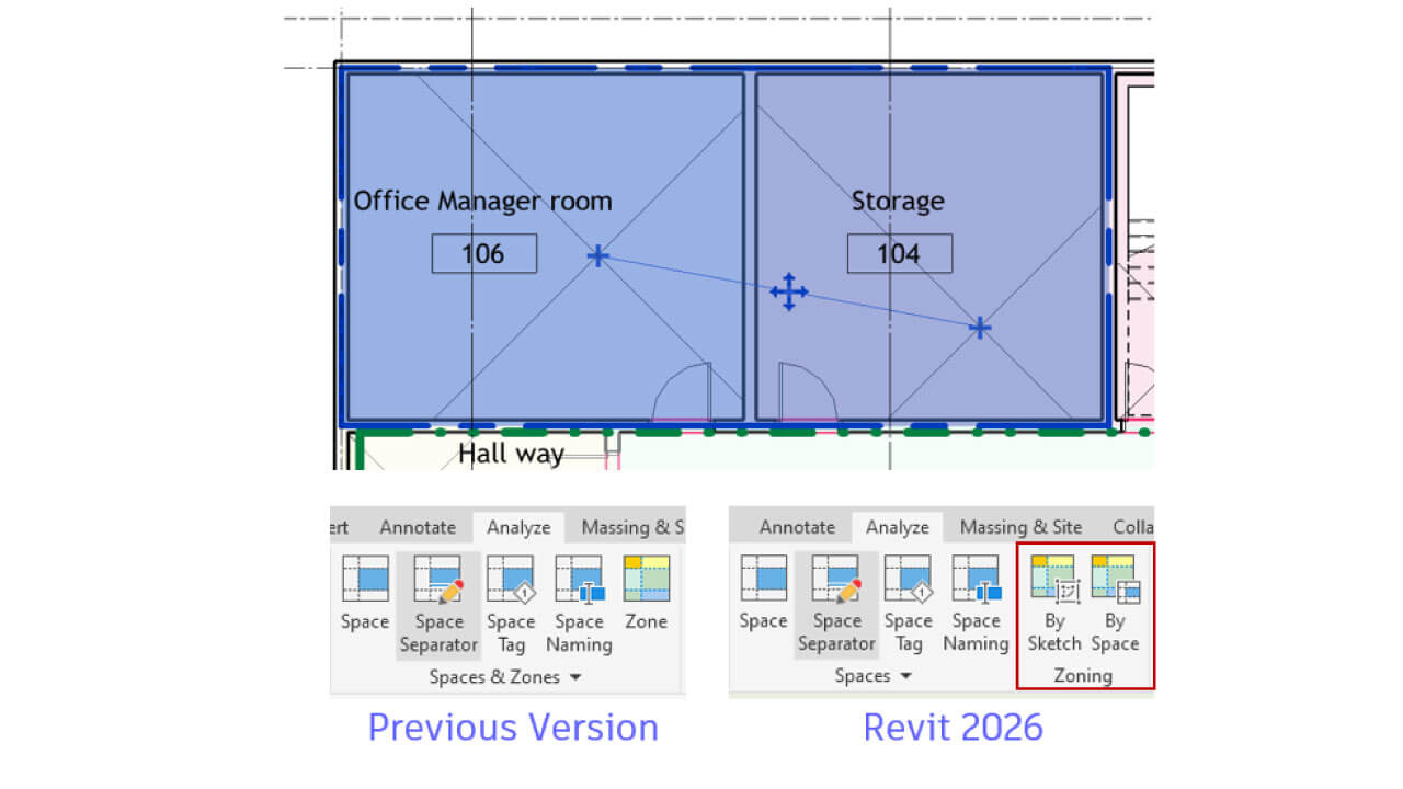 Novedades de Autodesk Revit 2026 zona del sistema mejorada