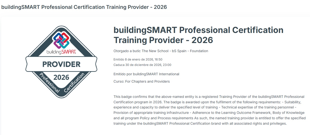 buildingSMART Professional Certification Training Provider - 2026