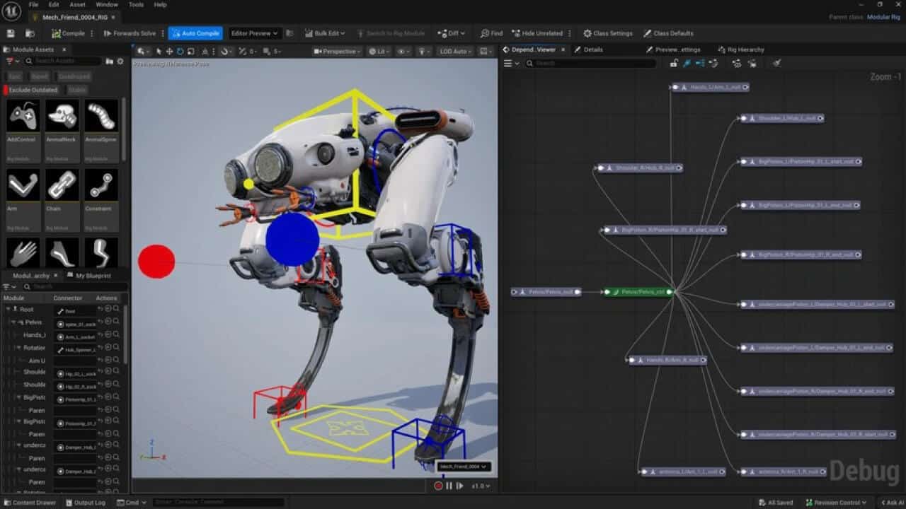 vistas dependencias en Unreal Engine 5.7