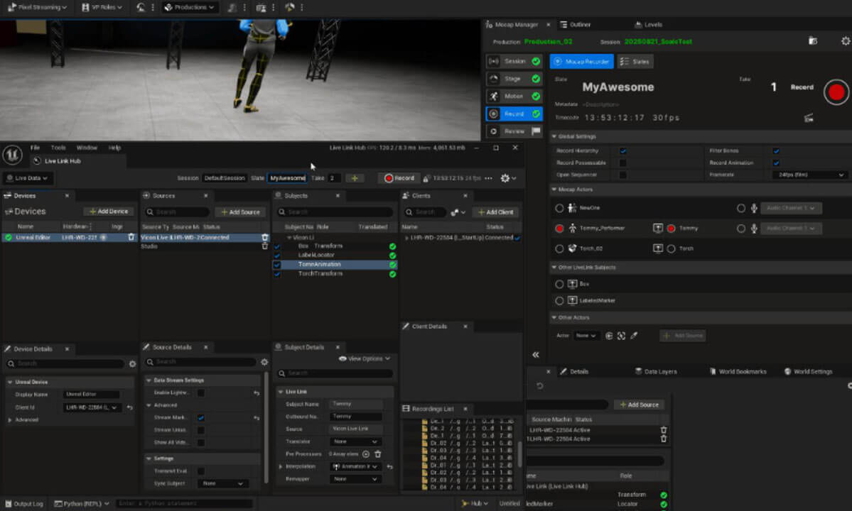 Dispositivo Unreal Editor LiveLink Hub