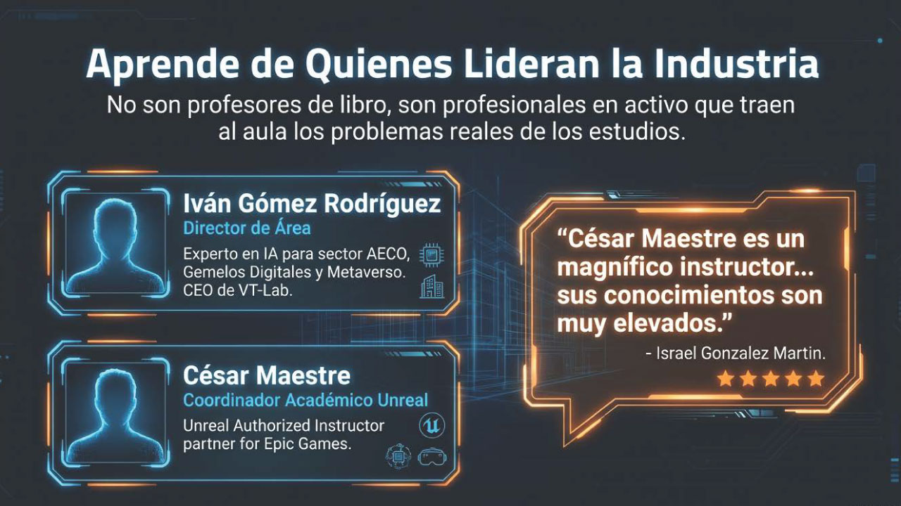 instructores profesionales del máster de MBVRIA