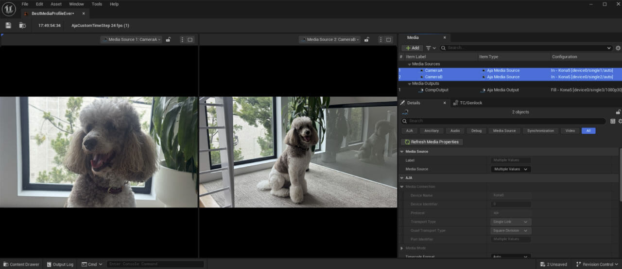 perfil de medios Unreal Engine 5.7