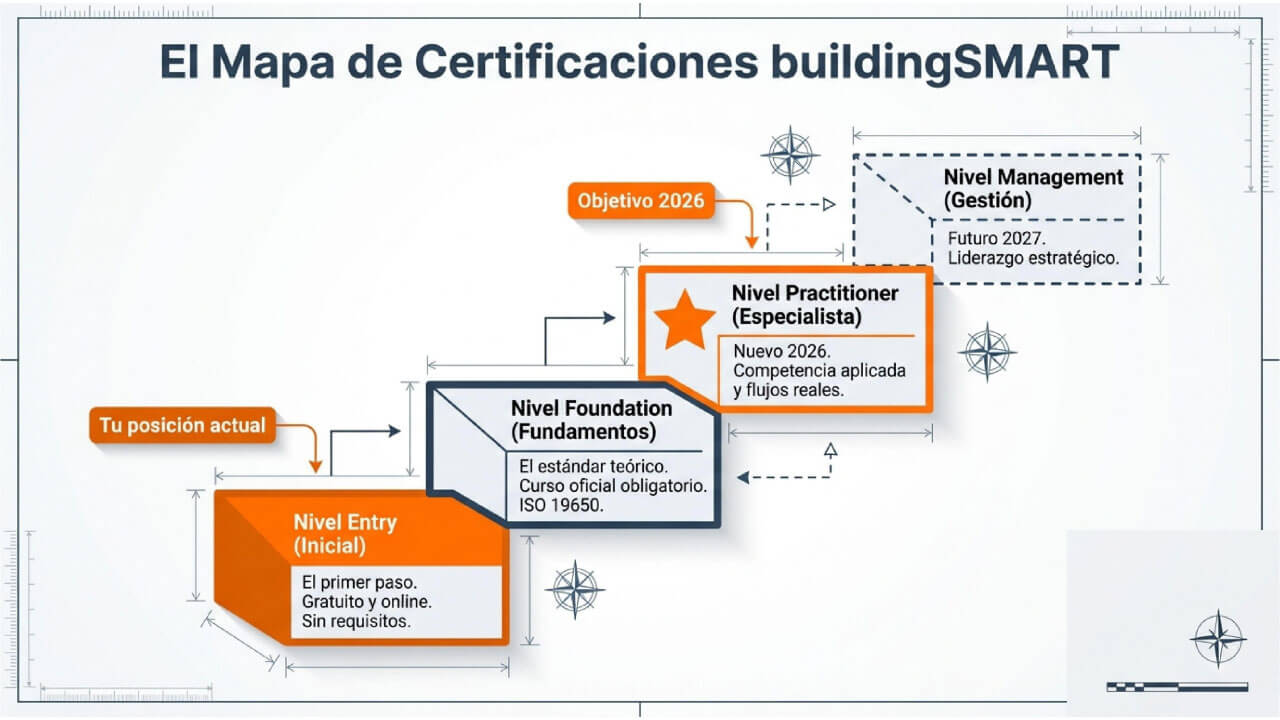 esquema sobre las certificaciones de buildingSMART