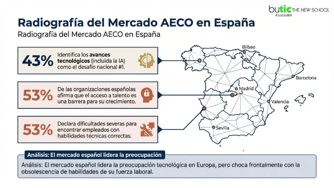 mapa sobre el mercado del sector AECO en España
