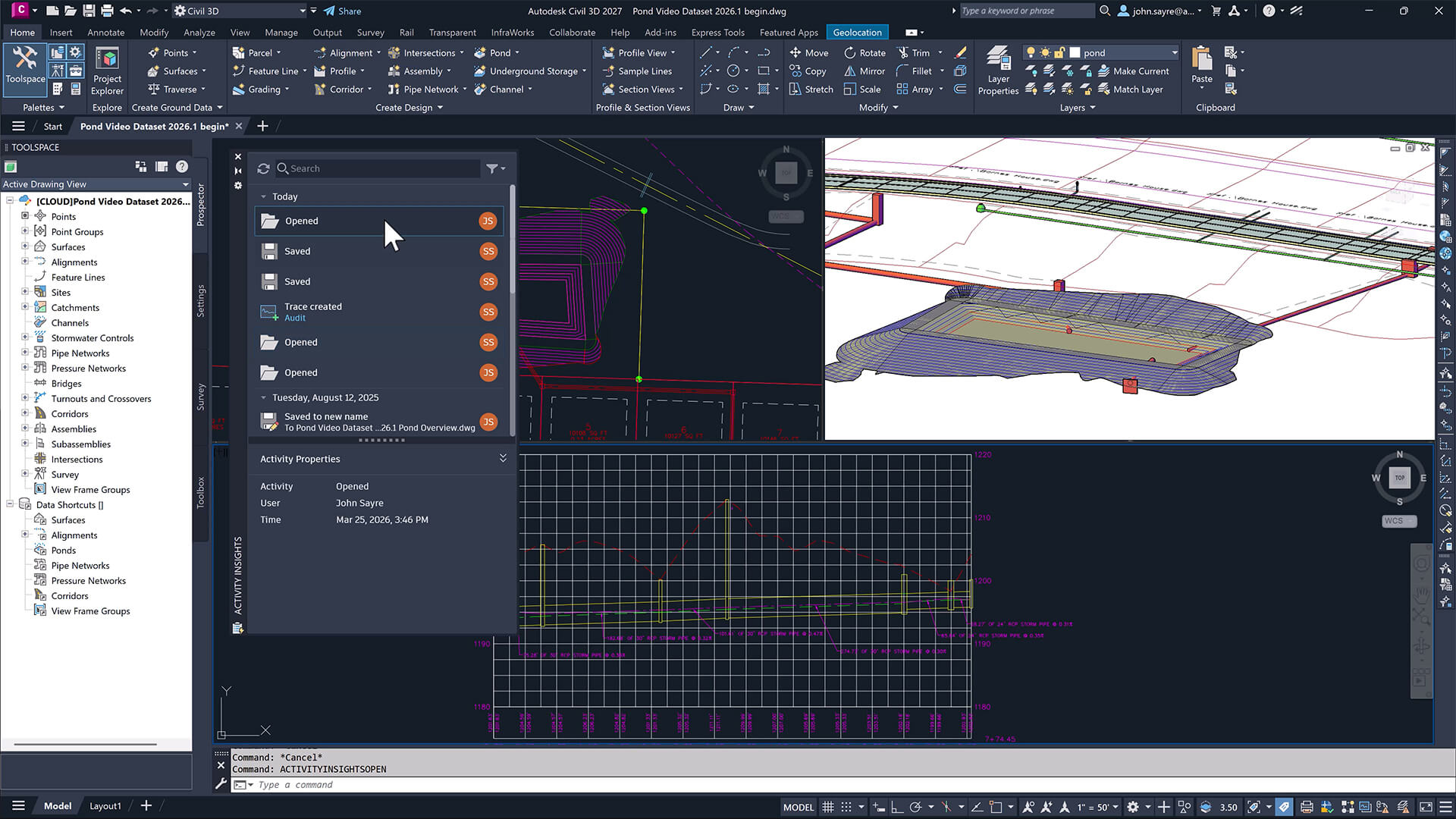 Connected Design Activity Insights Civil 3D Connected Design Activity Insights Civil 3D