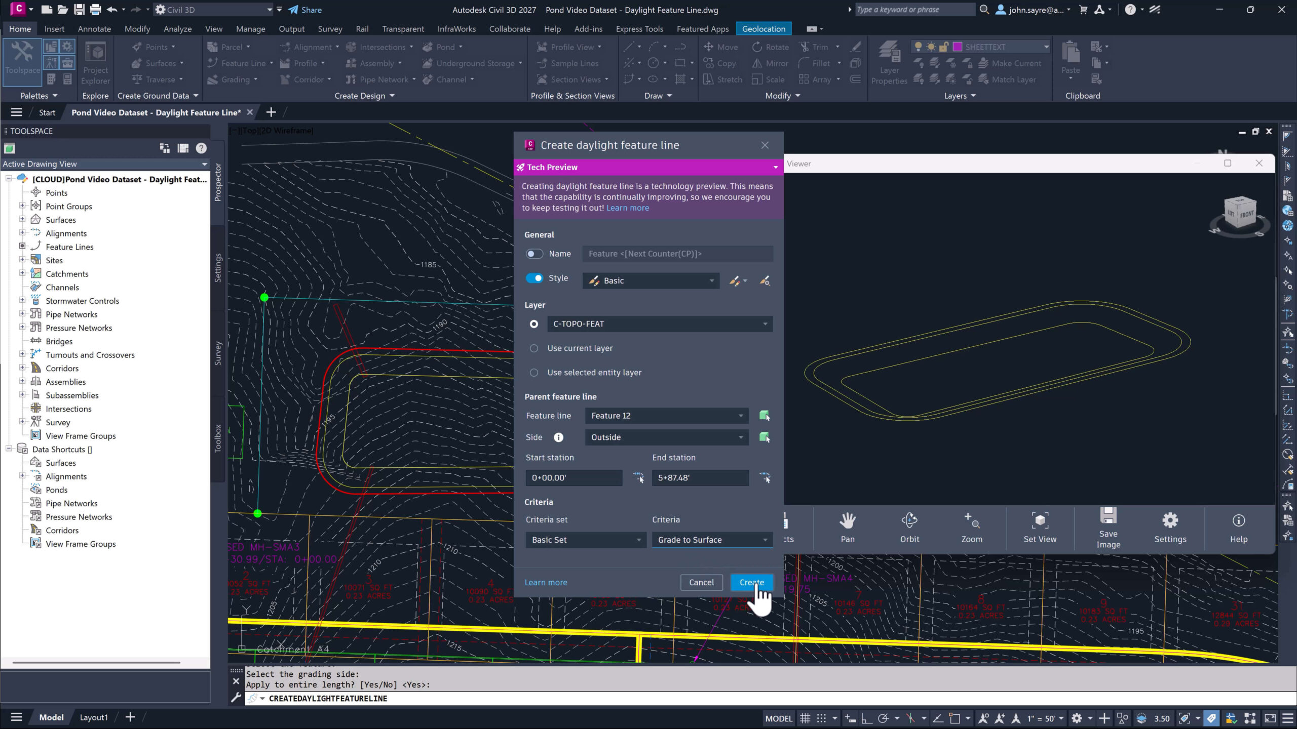 Feature Line Daylight Feature Line Tech Preview Civil 3D 2027 Feature Line Daylight Feature Line Tech Preview Civil 3D 2027