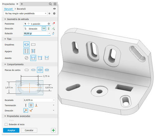 mejoras en las operaciones predefinidas Autodesk Inventor 2027