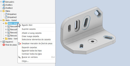 navegador de piezas Autodesk Inventor 2027