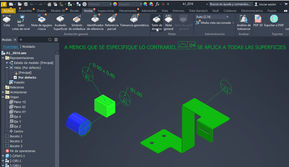 Mejoras de definición basada en modelos Autodesk Inventor 2027
